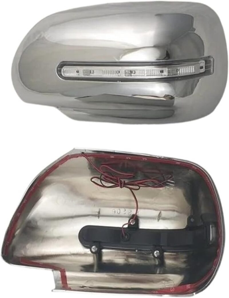 Mirror caps/ mirror covers for Isuzu d-max with LED turning signal indicator, chrome, and rearview wiring