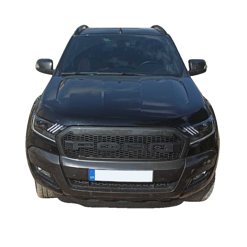 2-product image showing the Ford Ranger Mustang Style Headlights Full LED and Ford Ranger T7 2016-19 Front Grille Mask