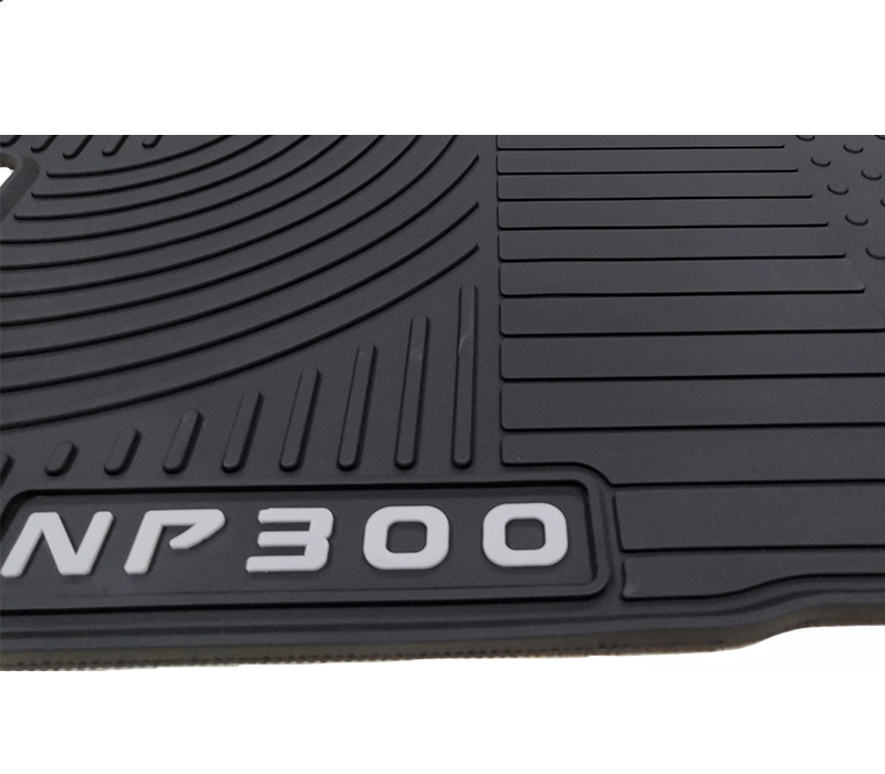 Nissan Navara NP300 2015+ OEM Rubber Floor Mats With NP300 Logo Close View