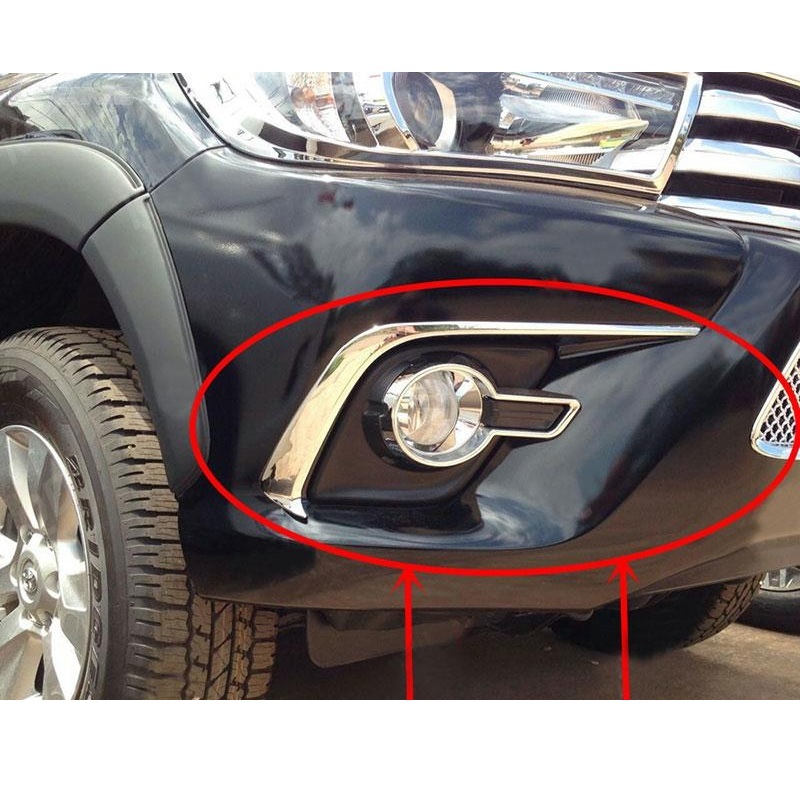 Image showing the Toyota Hilux Revo 2015-18 Fog Light Trim Covers installed