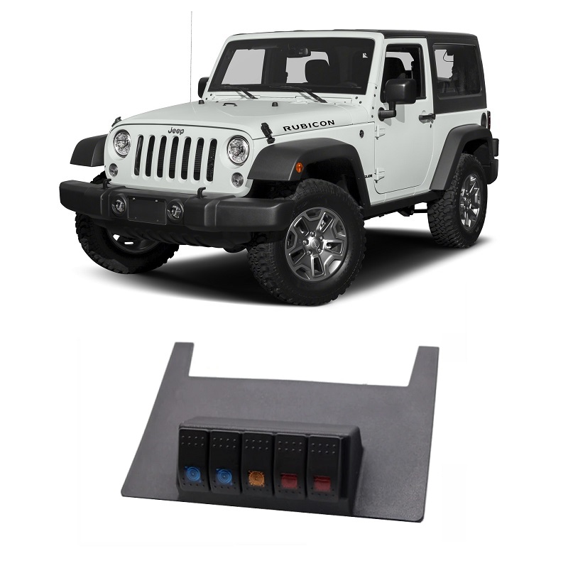 Jeep Wrangler JK Lower Console 5-Switch Pod Panel Thumbnail