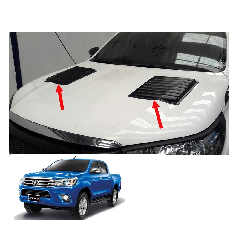 Toyota Hilux Revo-Rocco Double Bonnet Scoops On White