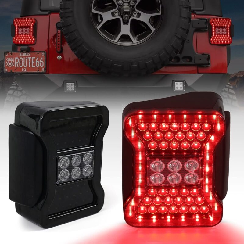 Jeep Wrangler JK Smoked LED Tail Lights - Circle Thumbnail