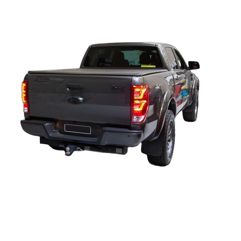 Ford Ranger T6 2012-2016 Smoked LED Tail Lights - Triple Rear Side View