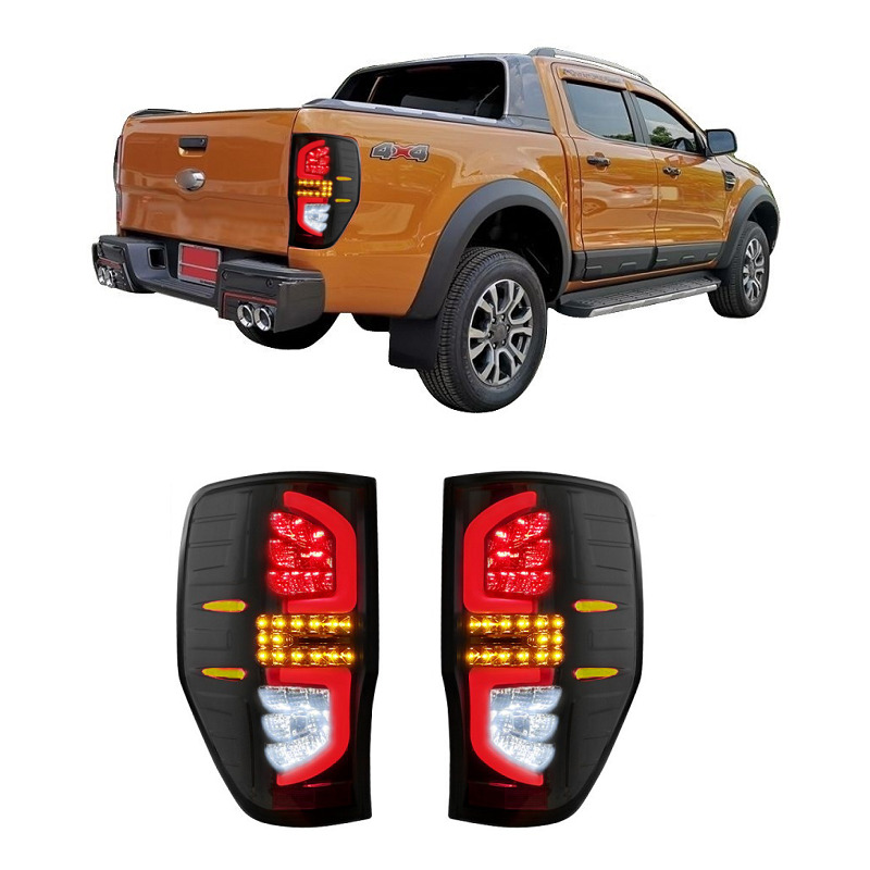 Ford Ranger T6 2012-2016 Smoked LED Tail Lights - Yellow T7-T8