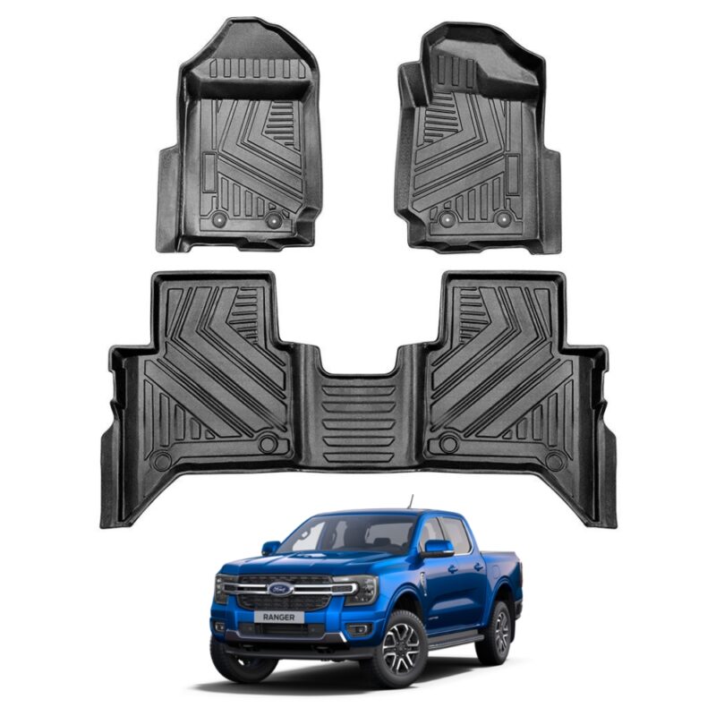 Ford Ranger T9 2023+ TPE Floor Mats Anti-Slip, Waterproof, And Easy To Clean - Thumbnail