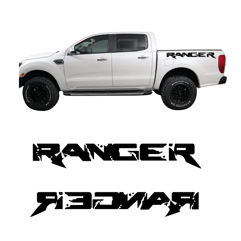 Ford Ranger Logo Bed Side Sticker On White