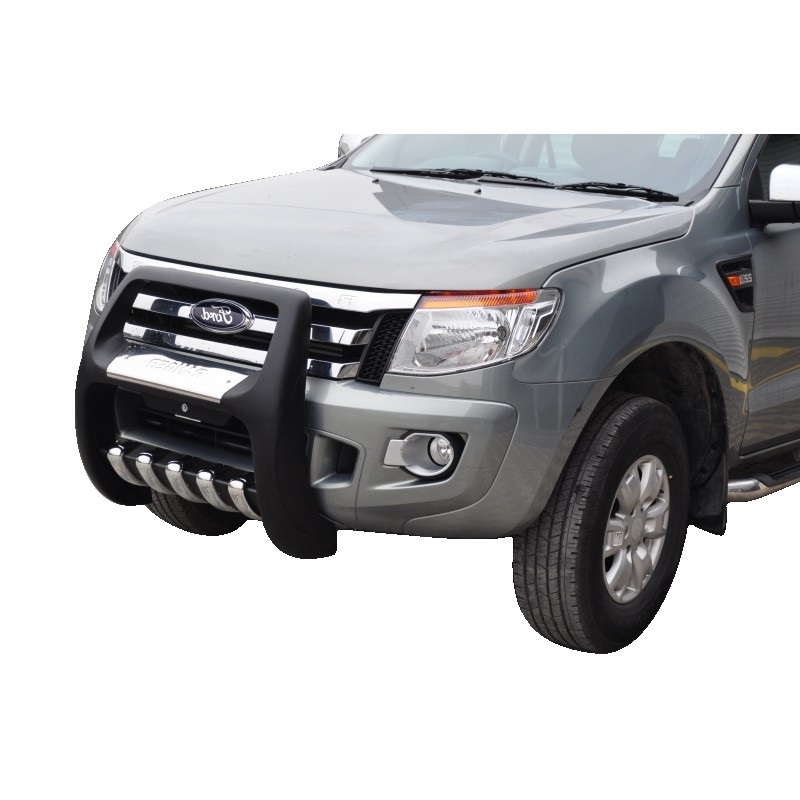 Image showing the Ford Ranger T6 2012-2016 Polyurethane Bull Bar Pasific installed on a Ford Ranger  T6.