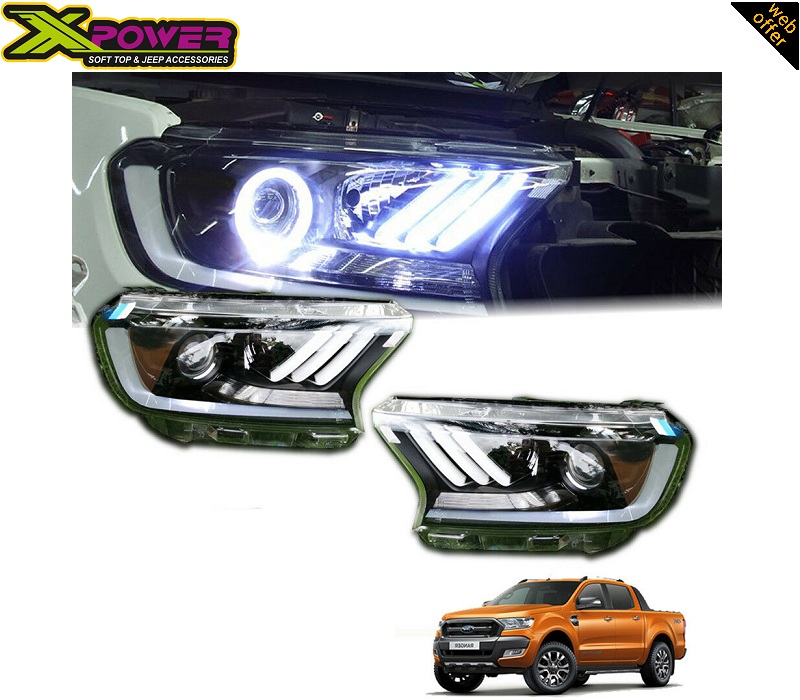 Ford Ranger Mustang Style LED Headlights Thumbnail