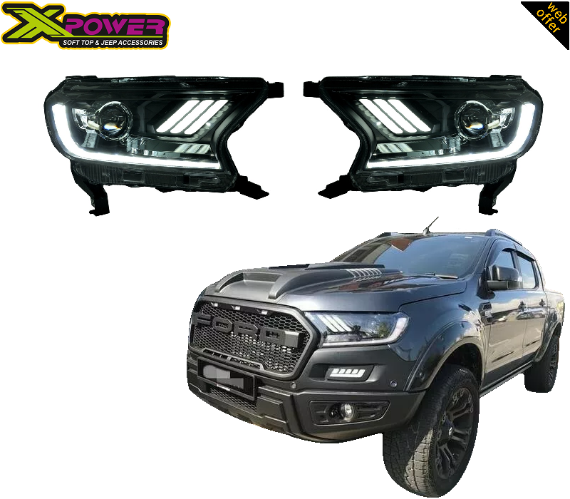 Ford Ranger Mustang Style LED Headlights Strong Reflectors