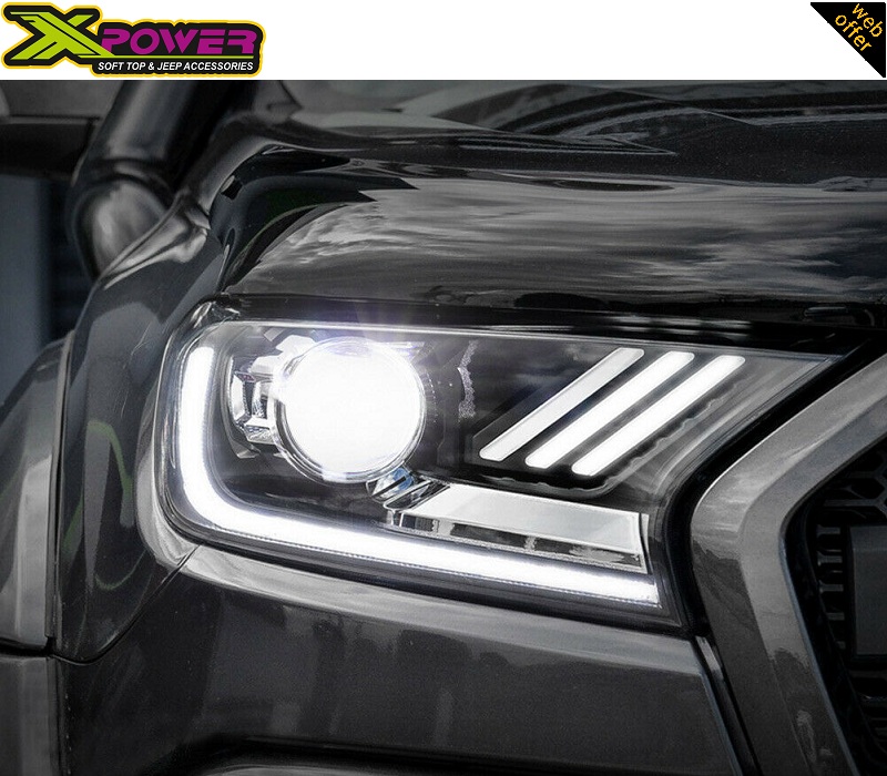Ford Ranger Mustang Style LED Headlights Front View