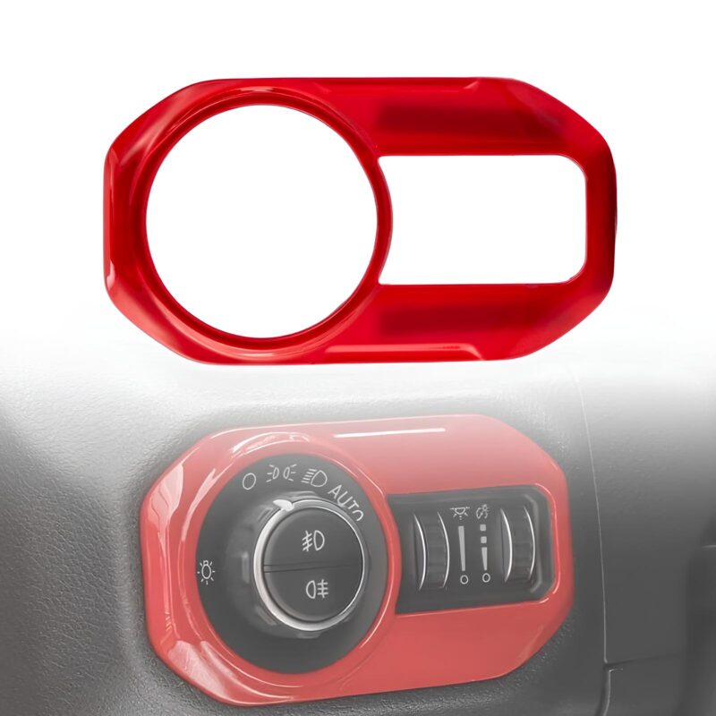 Headlight Switch Button Cover Trim Red for jeep wrangler jl and gladiator jt