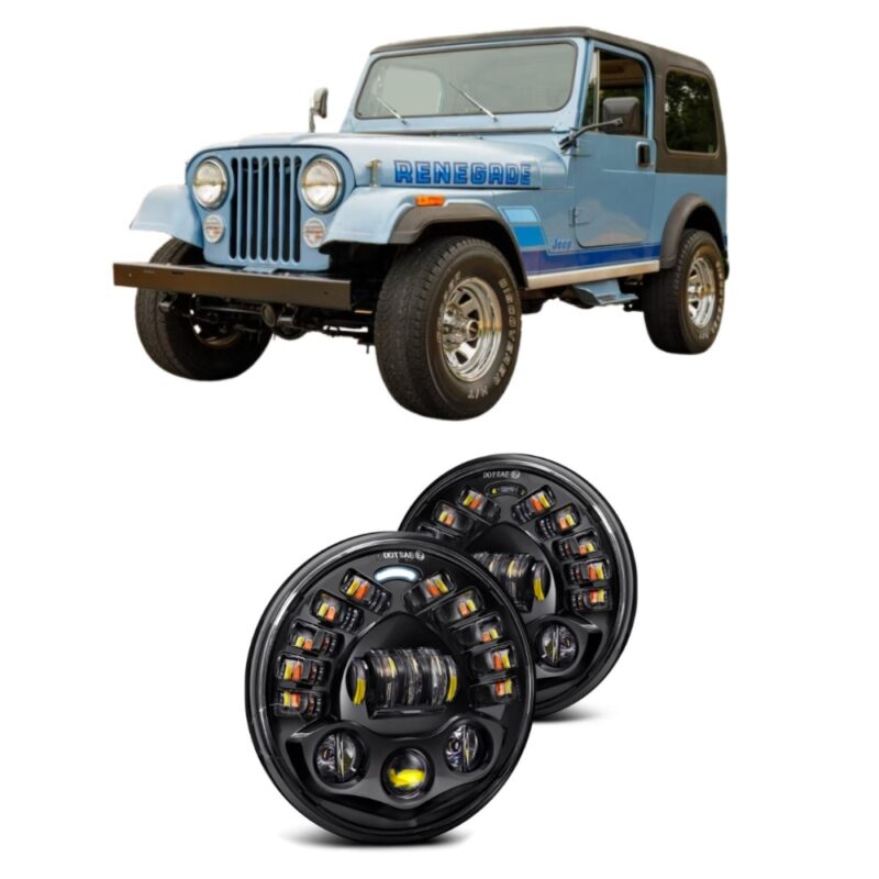 Jeep Wrangler CJ 7″ LED Headlights - [Rail] Thumbnail