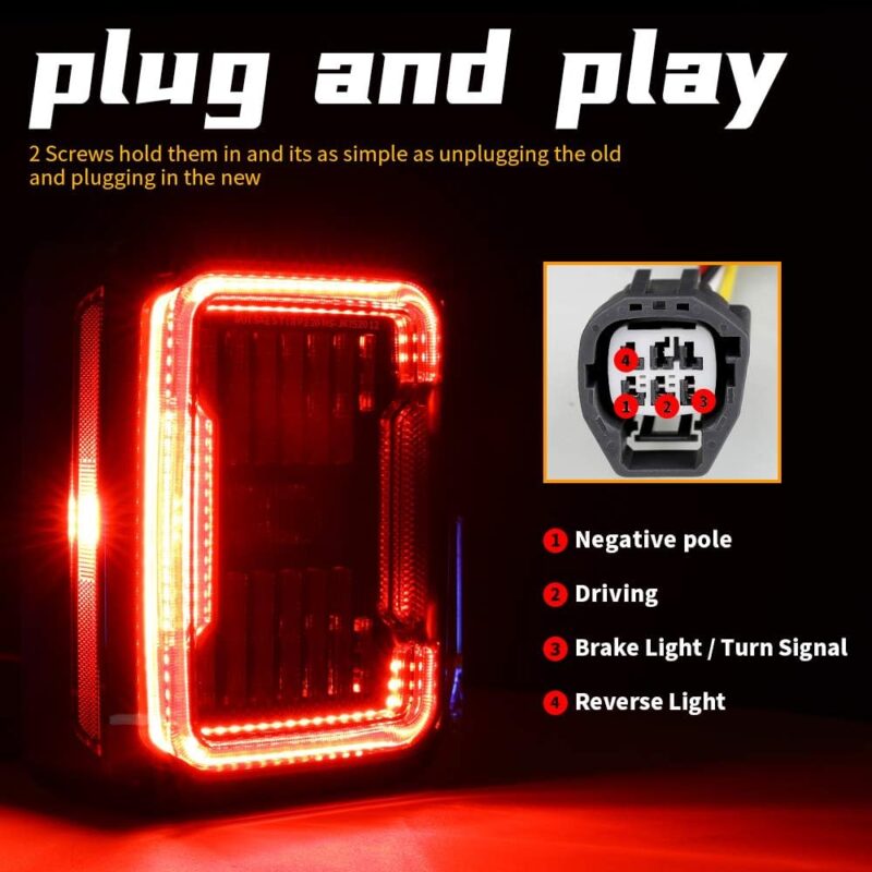 Jeep Wrangler JK BIYACO Smoked LED Tail Lights Installation