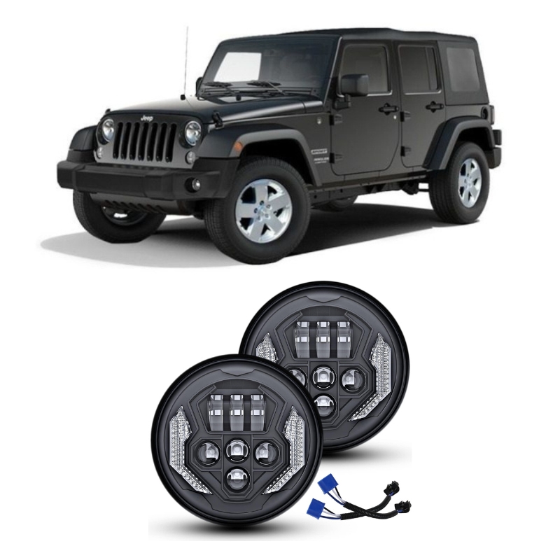 Jeep Wrangler JK 7″ LED Headlights - [Flipper] Thumbnail