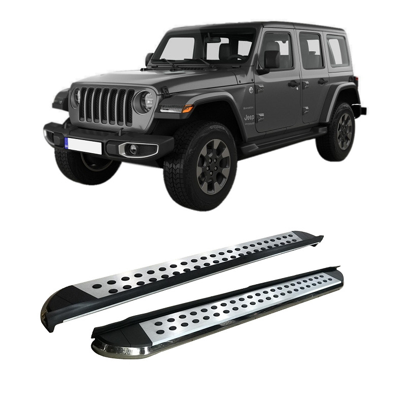 Jeep Wrangler JL Aluminum Side Steps - Silver Combo Thumbnail