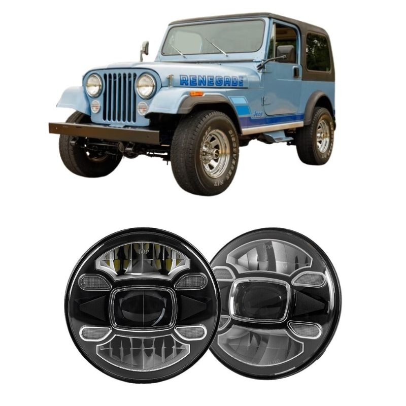 Jeep Wrangler CJ 7″ LED Headlights - [SUPLIGHT] Thumbnail