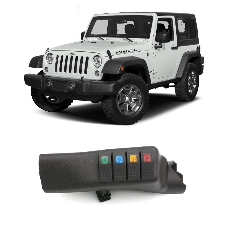 Jeep Wrangler JK A-Pillar 4 Switch Pod Panel Thumbnail