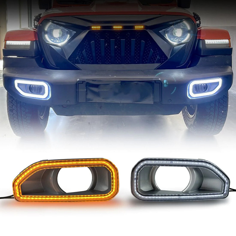 Jeep Wrangler JL/Gladiator JT LED OEM Fog Light Covers Applied