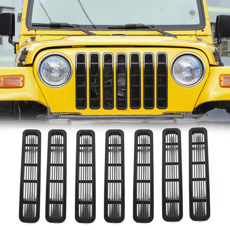 Jeep Wrangler TJ Mesh Grille Inserts [Type 1] Applied