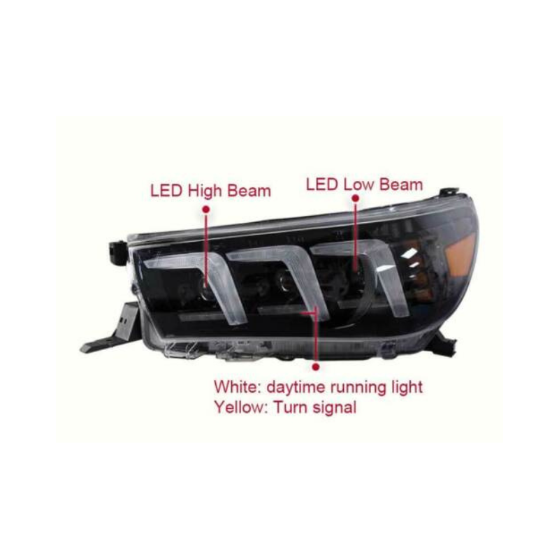 Toyota Hilux Full LED DRL Headlights Functions And Specs Display