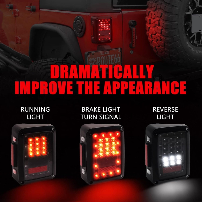 Jeep Wrangler JK Smoked LED Tail Lights - Circle Product