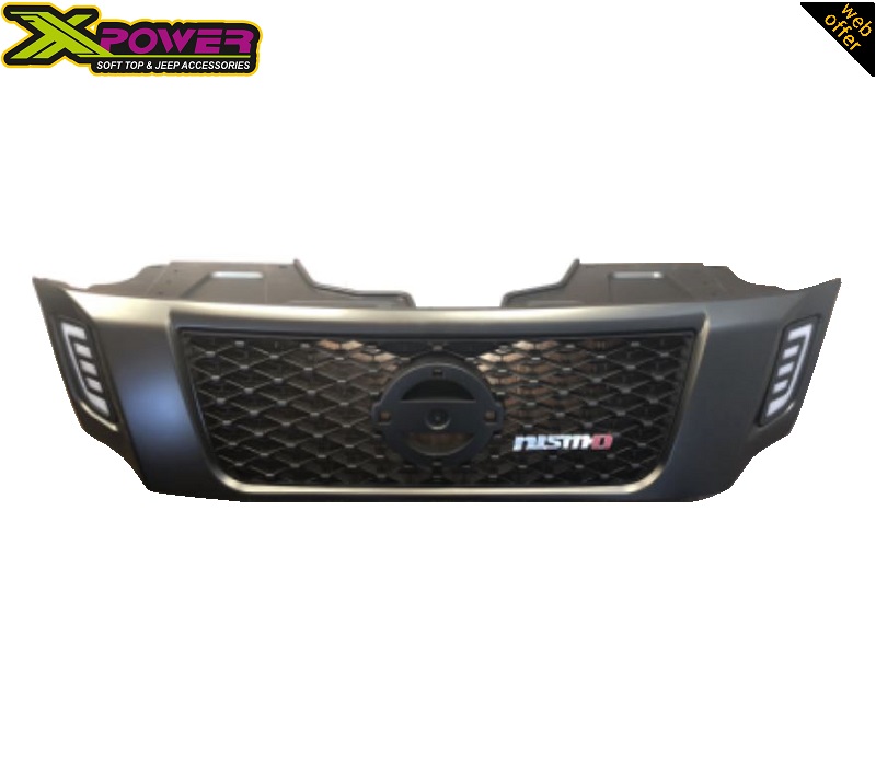 Front view product image showing the Nissan Navara NP300 2015+ Front LED Grille DRL - Nismo Type