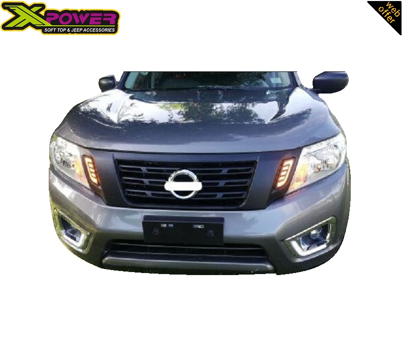Image showing the Nissan Navara NP300 2015+ Front LED Grille DRL - Nismo Type installed on a Nissan Navara