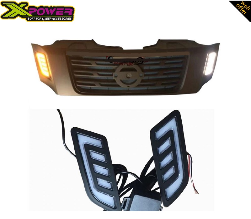 Product image showing the Nissan Navara NP300 2015+ Front LED Grille DRL - Nismo Type