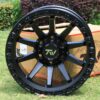 A front view of the Aluminum Wheels 17″ 6×139.7 - TW Wheels T21 Full Black