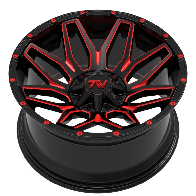 Aluminum Wheels 20″ 6×135/6×139.7 - TW Wheels T3 Lotus Red Side View