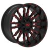 Thumbnail / main presentation photo of the Aluminum Wheels 20″ 6×135/6×139.7 - TW Wheels T8 Flame Red
