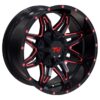 Thumbnail / main presentation photo of the Aluminum Wheels 20″ 6×135/6×139.7 - TW Wheels T2 Spider Red