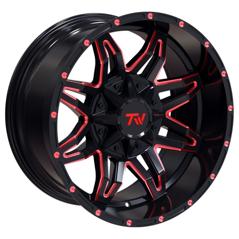 Thumbnail / main presentation photo of the Aluminum Wheels 20″ 6×135/6×139.7 - TW Wheels T2 Spider Red