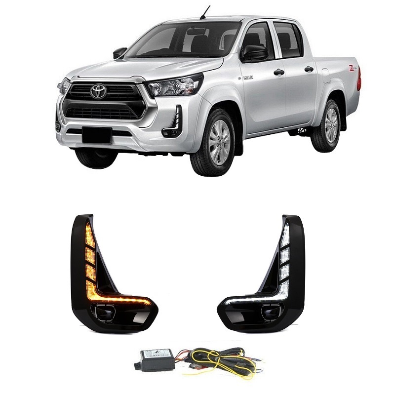 LED front fog lights with DRL system for Toyota Hilux Cruiser 2020 and after.