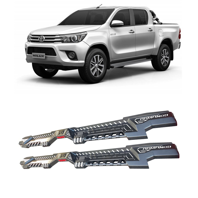 Thumbnail / main presentation photo of the Toyota Hilux Revo-Rocco 2015-20 Steel Side Steps - Ronin.