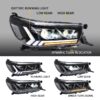 Toyota Hilux Full LED DRL Headlights Product Beam Functions Display