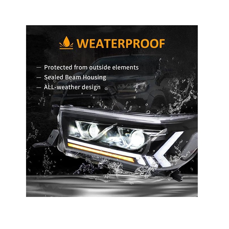 Toyota Hilux Full LED DRL Headlights Waterproof