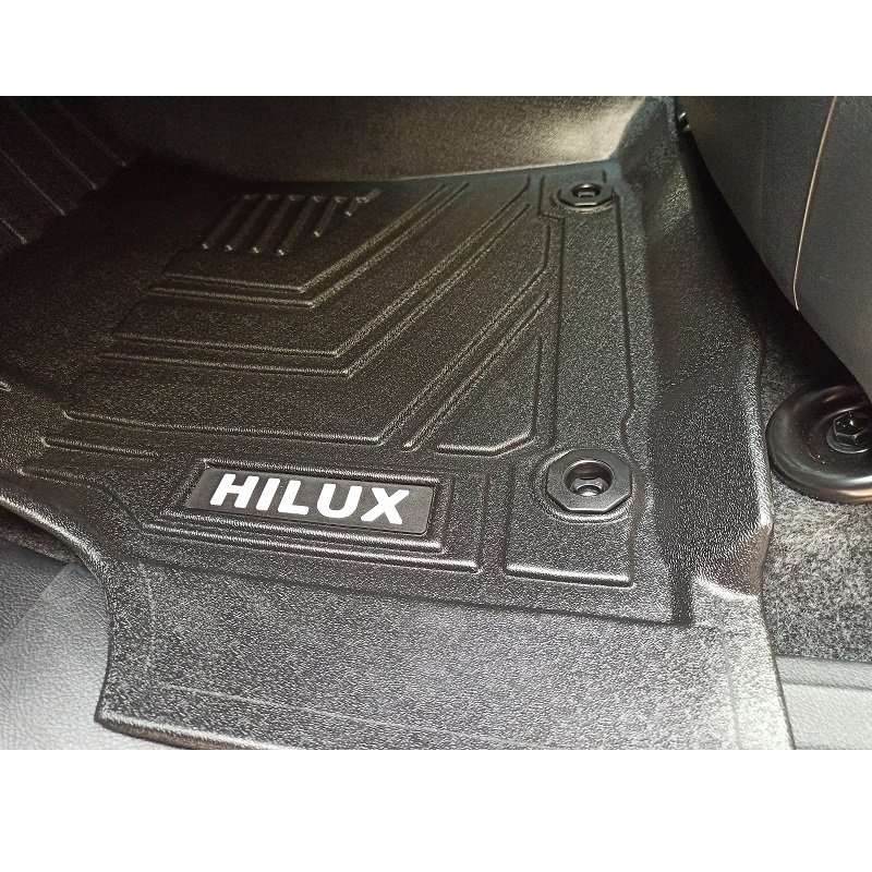 Toyota Hilux 2020+ OEM Floor Mats TPE close inspection.
