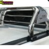 Right side view image of the Sport RollBar TRD installed combined with a roller lid..