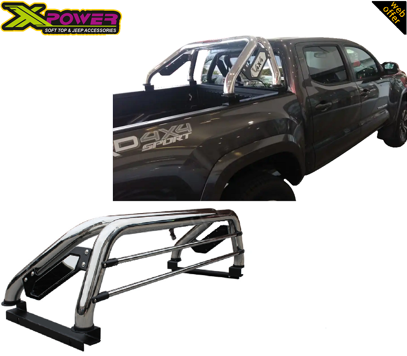 Right side view image of the Sport RollBar TRD Type 2 installed.