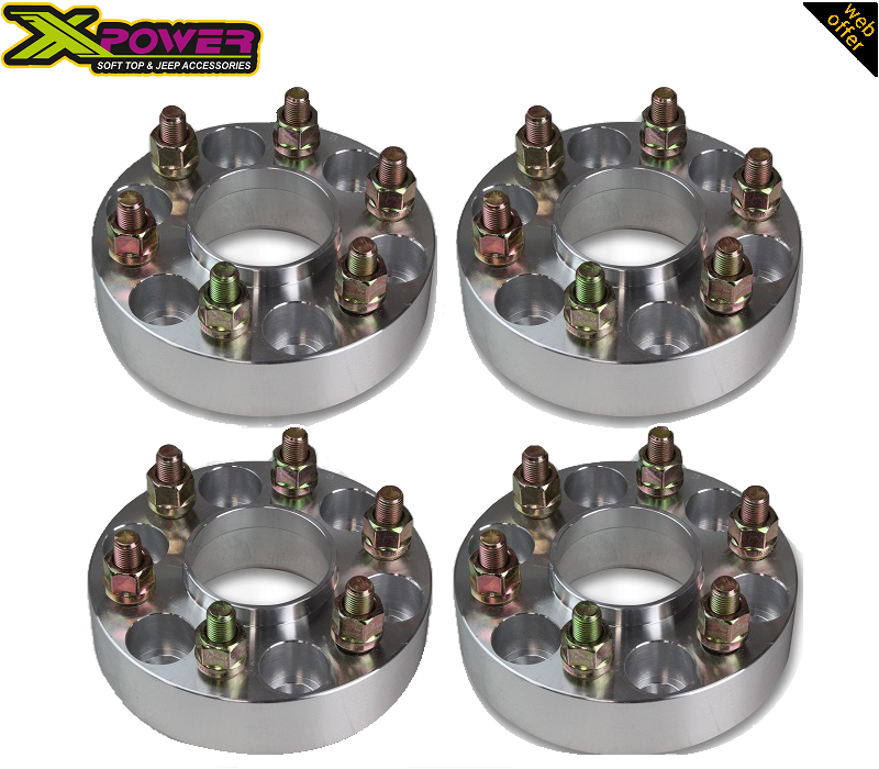 Jeep Wrangler Hub Centric Wheel Spacers 2.5cm Rear View