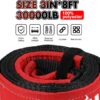 X BULL Tow Strap Recovery Kit 78 x 30' Kinetic Recovery & Tow Rope (34000 lbs) with 2 Spectra Fiber Soft Shackles 38 x 22 (34,000 lbs)，Offroad Recovery Kit for UTV, ATV, Truck, Car (2)