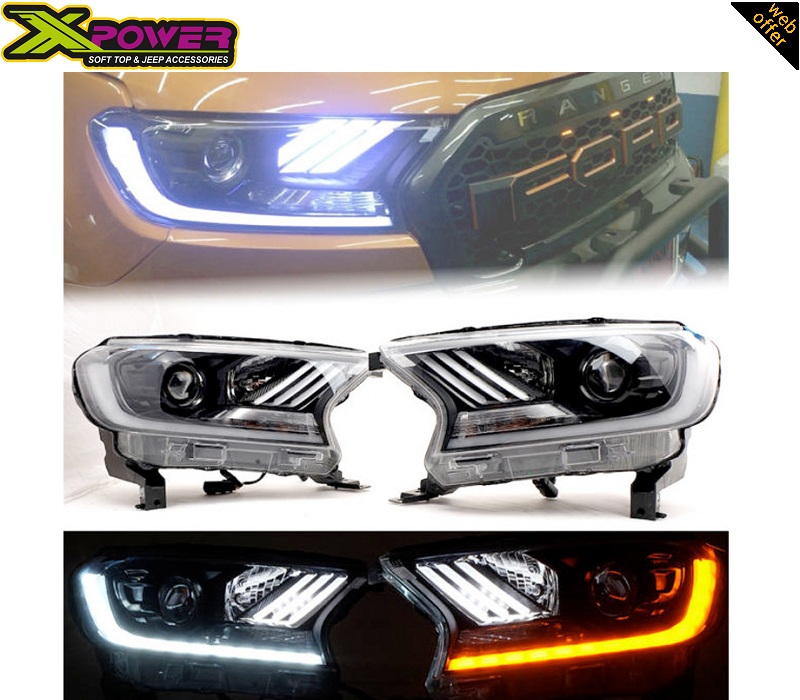 Ford Ranger Mustang Style LED Headlights Functions Showcase