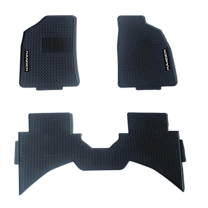 Product thumbnail of the Ford Ranger 2006-2011 OEM Rubber Floor Mats with a white Ranger logo