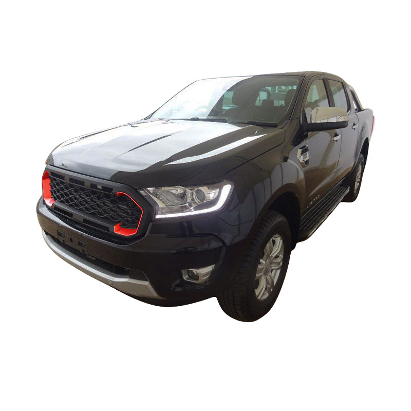 Far view image of the Ford Ranger T8 2019-22 Front Grille - Redo installed on a Ford Ranger