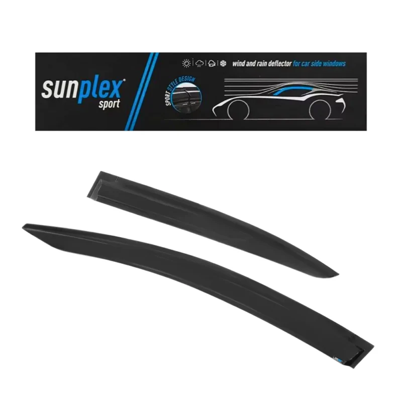 Display photo of the Sunplex tinted wind deflectors packaging for Honda Civic 2011-16.