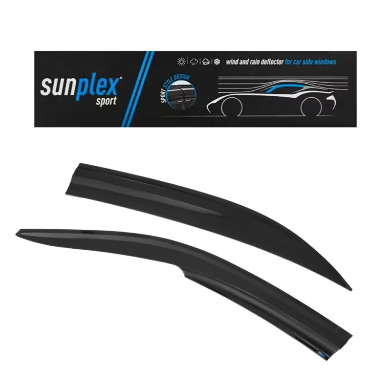 Display photo of the Sunplex tinted wind deflectors packaging for Honda Civic 2001-06.