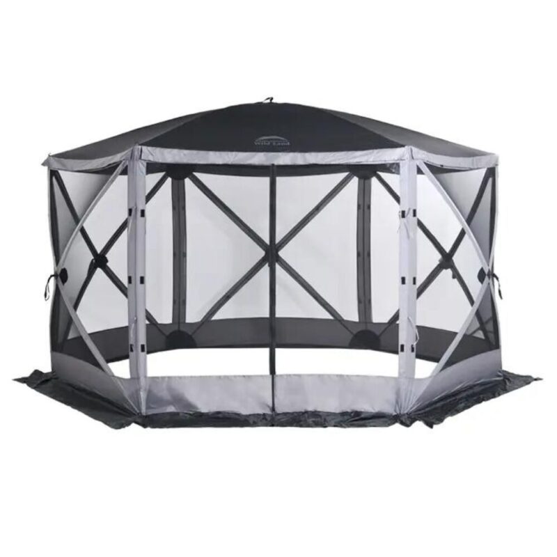 Portable 10 People Anti-Mosquito Pop Up Gazebo Screen House Tent - WildLand. 6 sides, large entrance, transparent with mesh for mosquitoes.