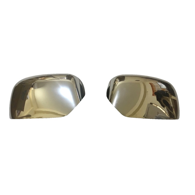 Two-piece product showcase image of the Isuzu D-Max 2002-2006 Chrome Mirror Covers side by side. The image shows their intense reflective surface.